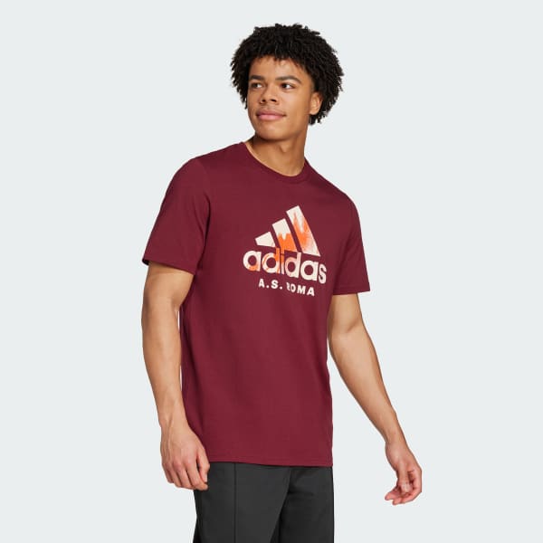 Burgundy AS Roma Seasonal Graphic T-Shirt
