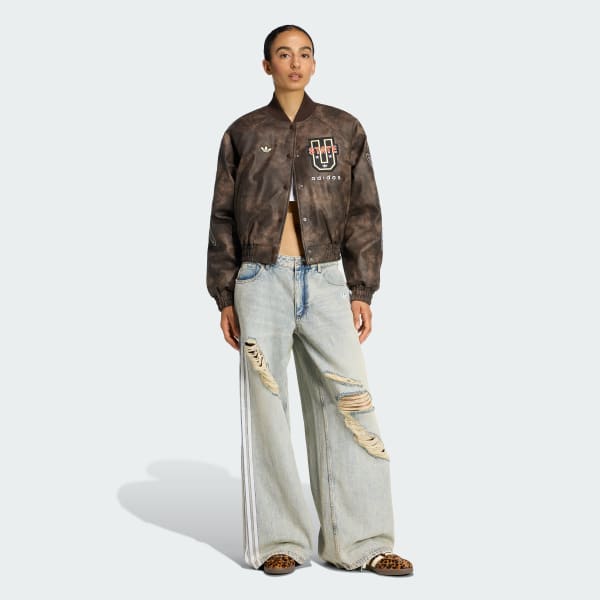 ADIDAS ORIGINALS ATHL DEPT VINTAGE FAUX LEATHER JACKET - Brown