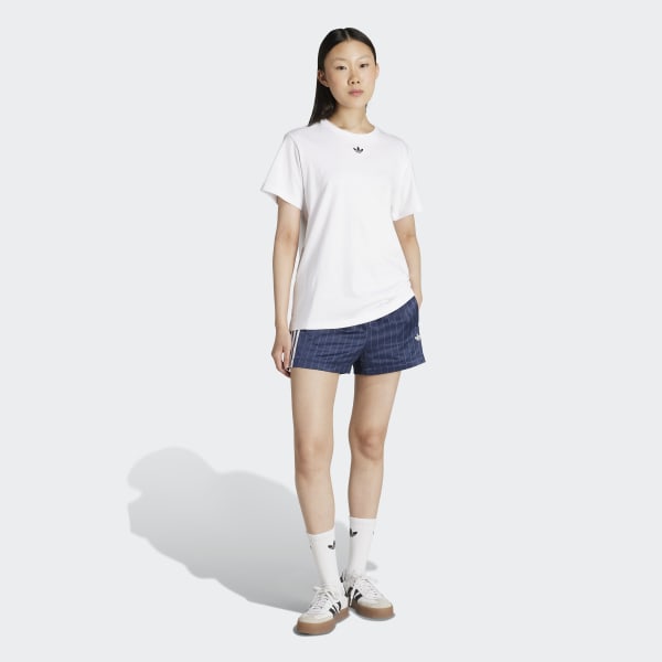 【ADIDAS】Pinstripe Satin Short Pants - Dark Blue / KC4235 adidas Originals Pin-stripe Satin Shorts - Blue | adidas
