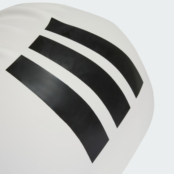 White ADIDAS ADULTS 3-STRIPES SWIM CAP

