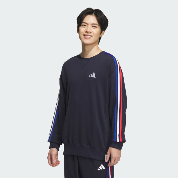 Blue 에센셜+ 루즈 핏 3S 프렌치 테리 스웨트셔츠