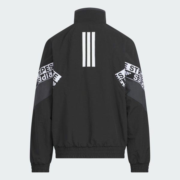 Black 워딩 팩 루스 핏 주름진 나일론 재킷 아동용