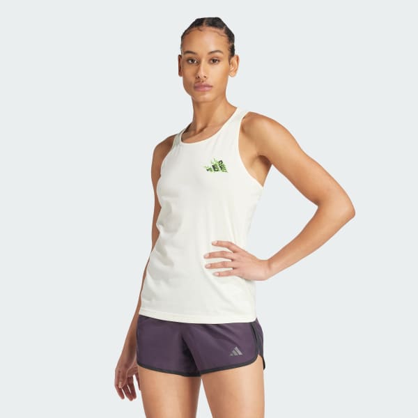 Beige Earth Day Graphic Tank Top