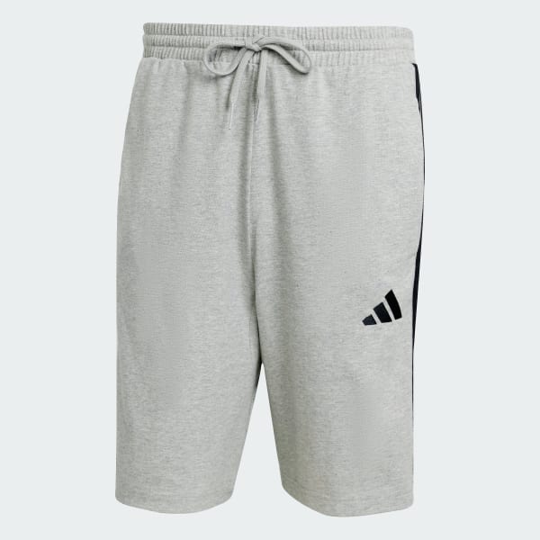 Grey Essential 3-Stripes Single Jersey Shorts 10-Inch