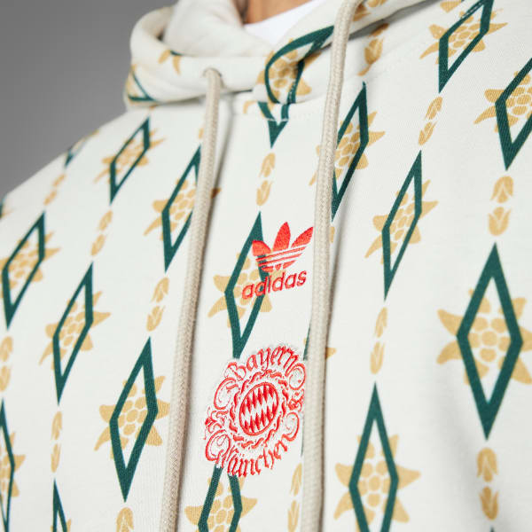 Bezowy Bluza z kapturem FC Bayern Seasonal Doubleknit