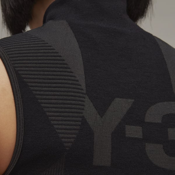 Black Y-3 Classic Seamless Knit Sport Top (Cropped) SF410