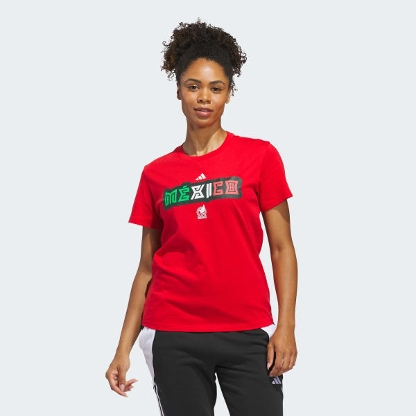 adidas FIFA World Cup™ 26 Mexico Home Graphic Tee - Red | Free