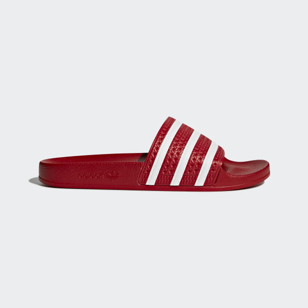 adidas adilette red slides