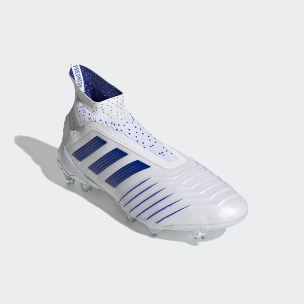 blue and white adidas predator