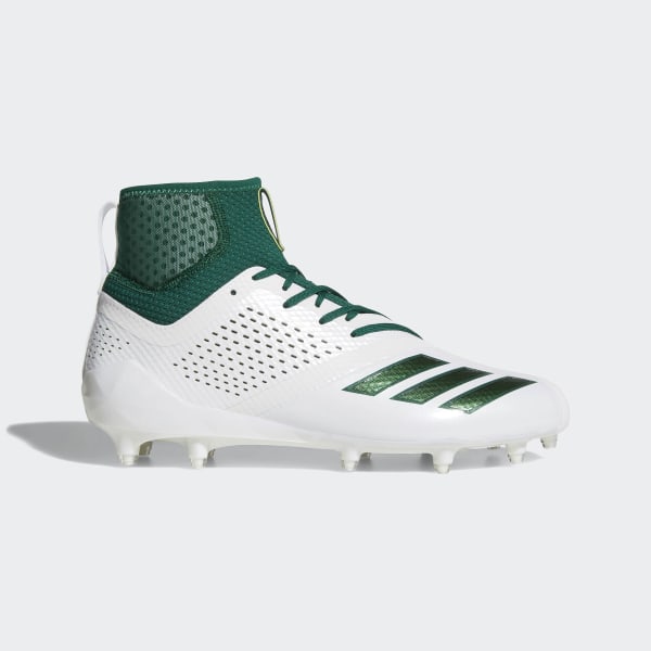 white and green football cleats