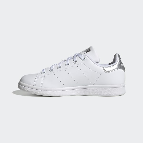 stan smith white silver metallic