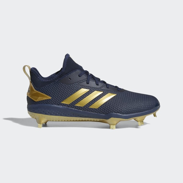 navy blue and gold baseball cleats