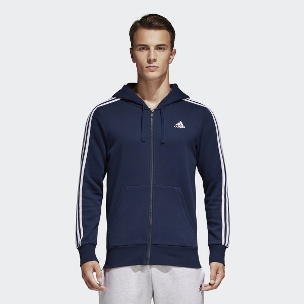 adidas Essentials 3-Stripes Fleece Hoodie - blauw | adidas Belgium adidas Essentials 3-Stripes Fleece Hoodie - blauw | adidas Belgium
