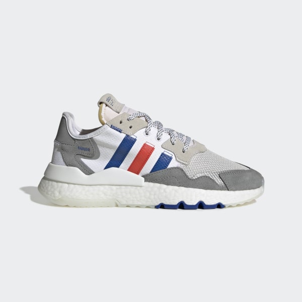 red white and blue adidas joggers