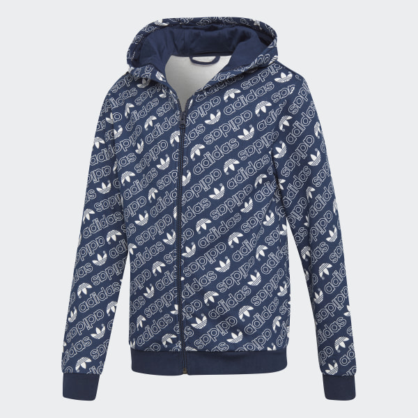 adidas Trefoil Monogram Kapuzenjacke Blau | adidas Deutschland adidas Trefoil Monogram Kapuzenjacke Blau | adidas Deutschland