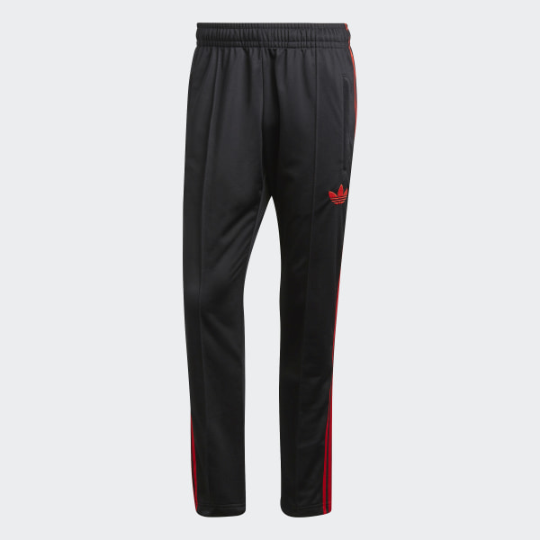 track pants black and red