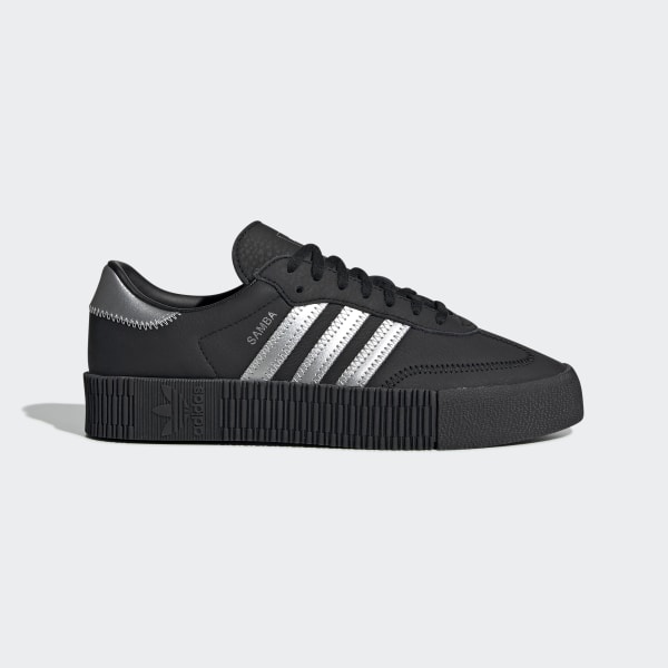adidas black and silver trainers