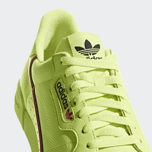 adidas continental 80 neon yellow