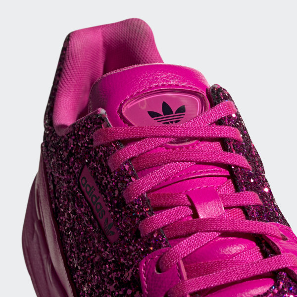 adidas originals premium pink glitter falcon sneakers