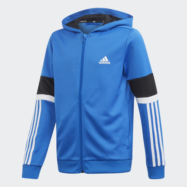 white and blue adidas hoodie