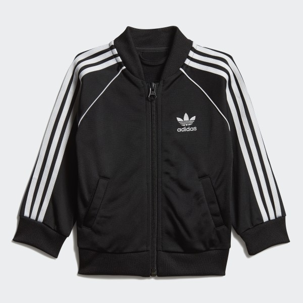 NEW INFANTS ADIDAS ORIGINALS DV2816 SUPERSTAR TRACK SUIT SST BLACK WHITE
