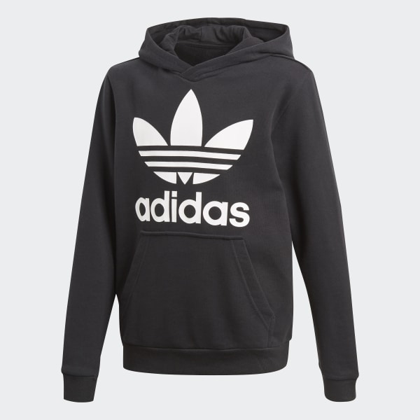 adidas black trefoil hoodie