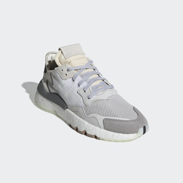 adidas originals white and grey nite jogger trainers