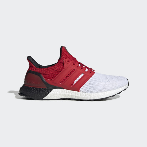 red and white adidas running shoes