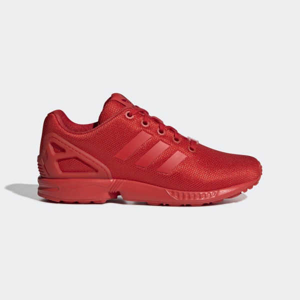 all red adidas flux