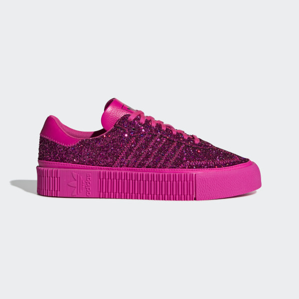 pink glitter adidas shoes