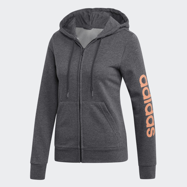 adidas Essentials Linear Kapuzenjacke grau adidas adidas Essentials Linear Kapuzenjacke grau adidas