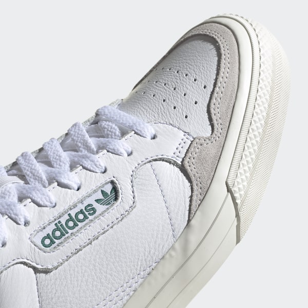 adidas original continental 80 vulc trainers in leather with green tab