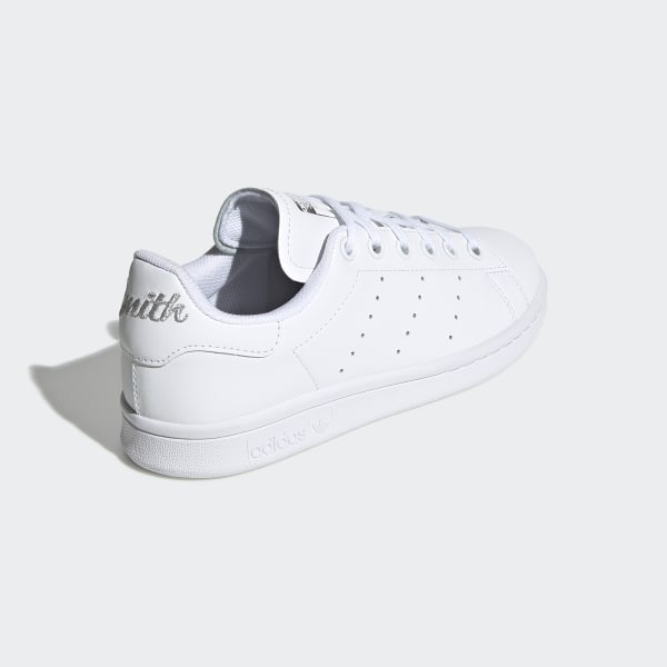 stan smith metallic silver white