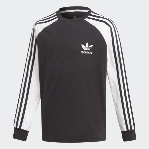 mens adidas 3 stripe long sleeve top
