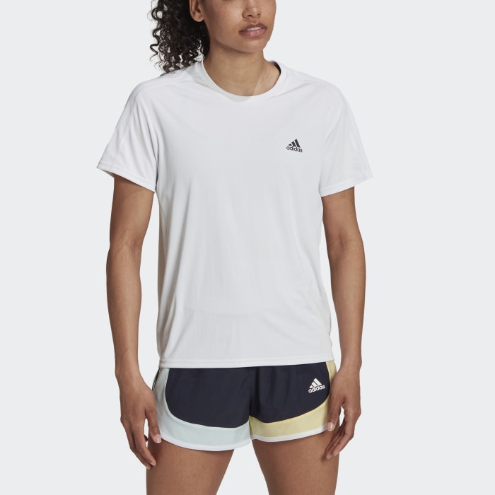 Adidas white hot sale shirt womens