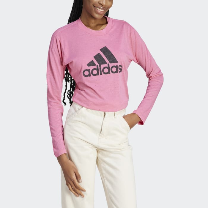 Light pink adidas shirt womens discount