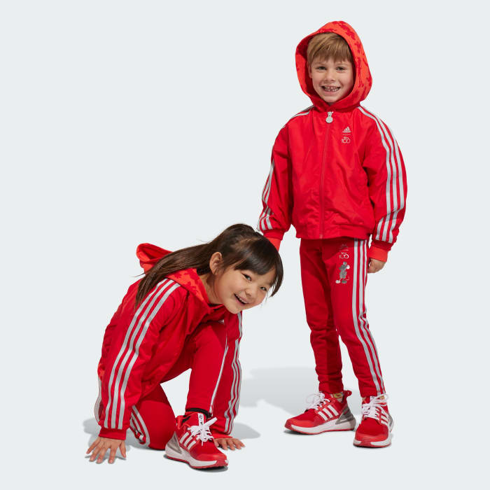 Girls red outlet adidas tracksuit