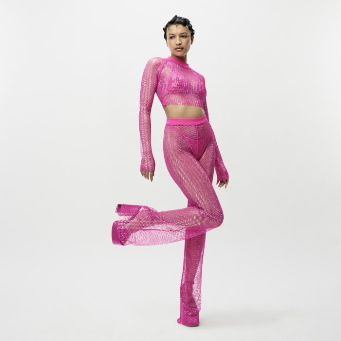 Adidas originals sleek mesh tulle track jacket in new arrivals pink