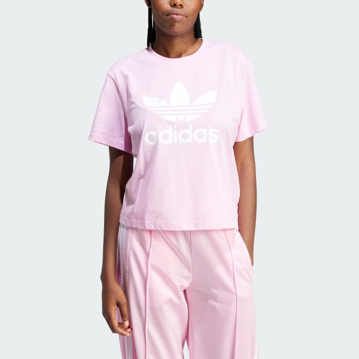 Womens pink adidas top shop