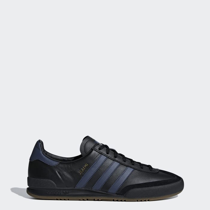 Adidas jeans leather trainers black leather cheap