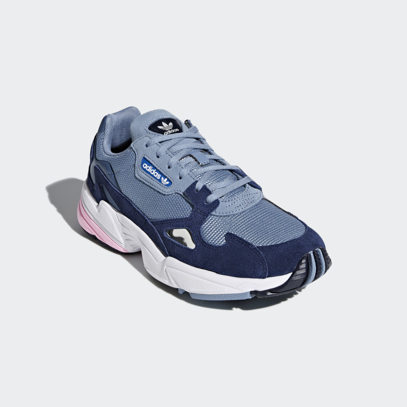 Adidas falcon blanc et bleu marine discount