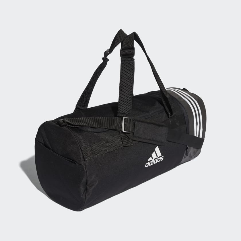 adidas Convertible 3-Stripes Duffel Bag Medium - Black | adidas UK