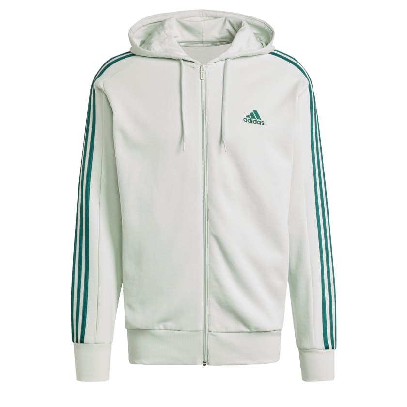 adidas men Essentials French Terry 3-Stripes Full-Zip Hoodie