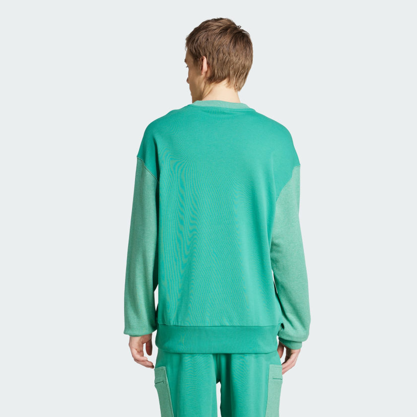 как выглядит adidas men All SZN French Terry Colorblock Crew Sweatshirt фото
