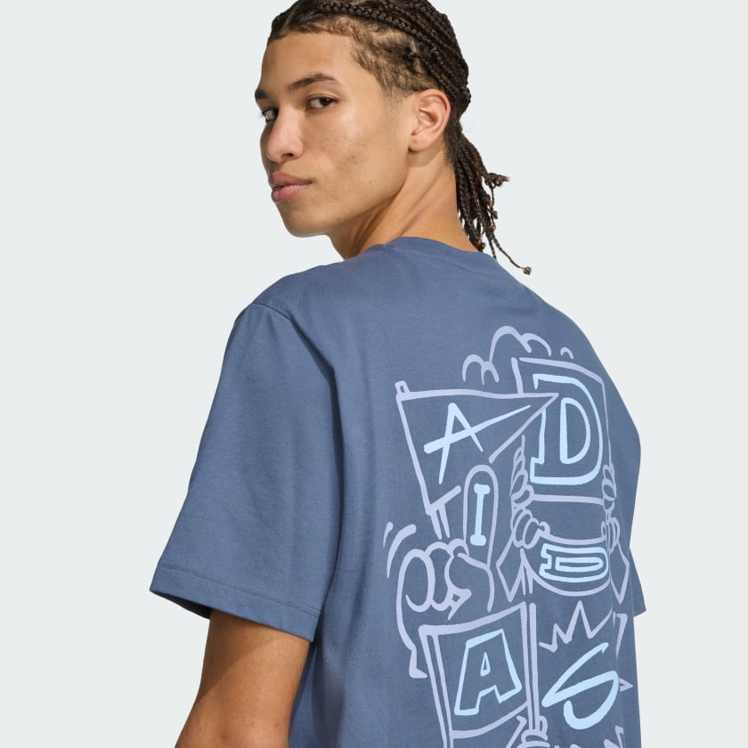 как выглядит adidas men Stadium Crowd Loose Graphic Tee фото