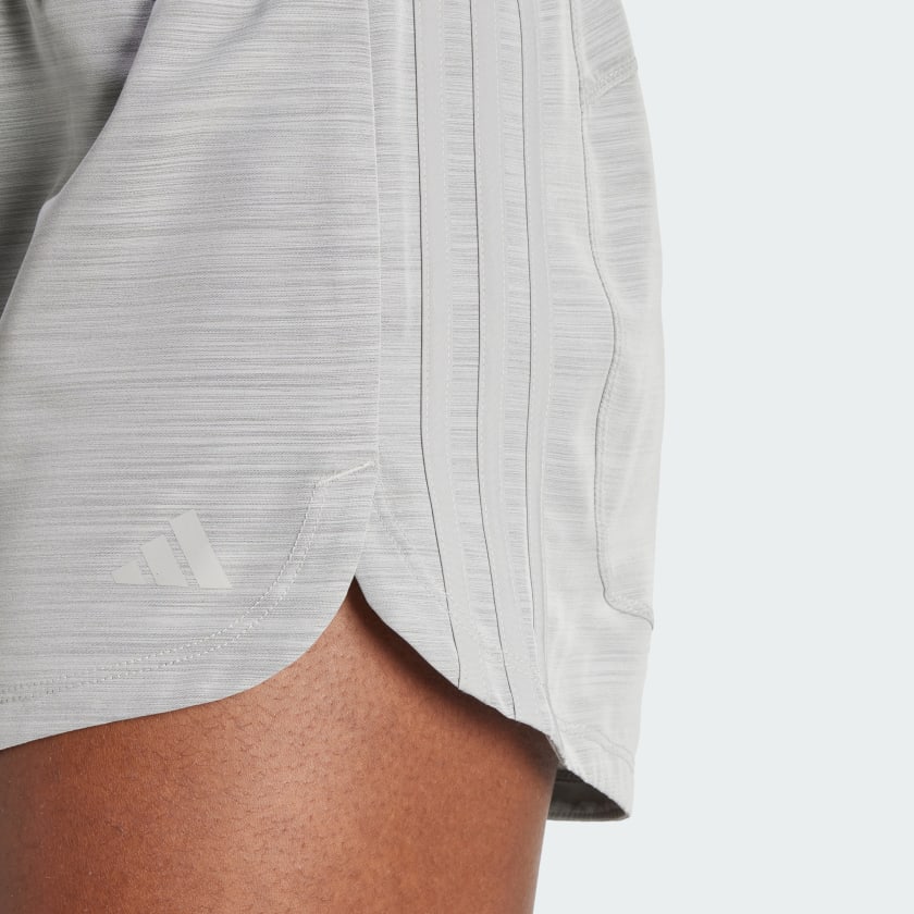 как выглядит adidas women Pacer Training 3-Stripes Woven High-Rise Shorts фото