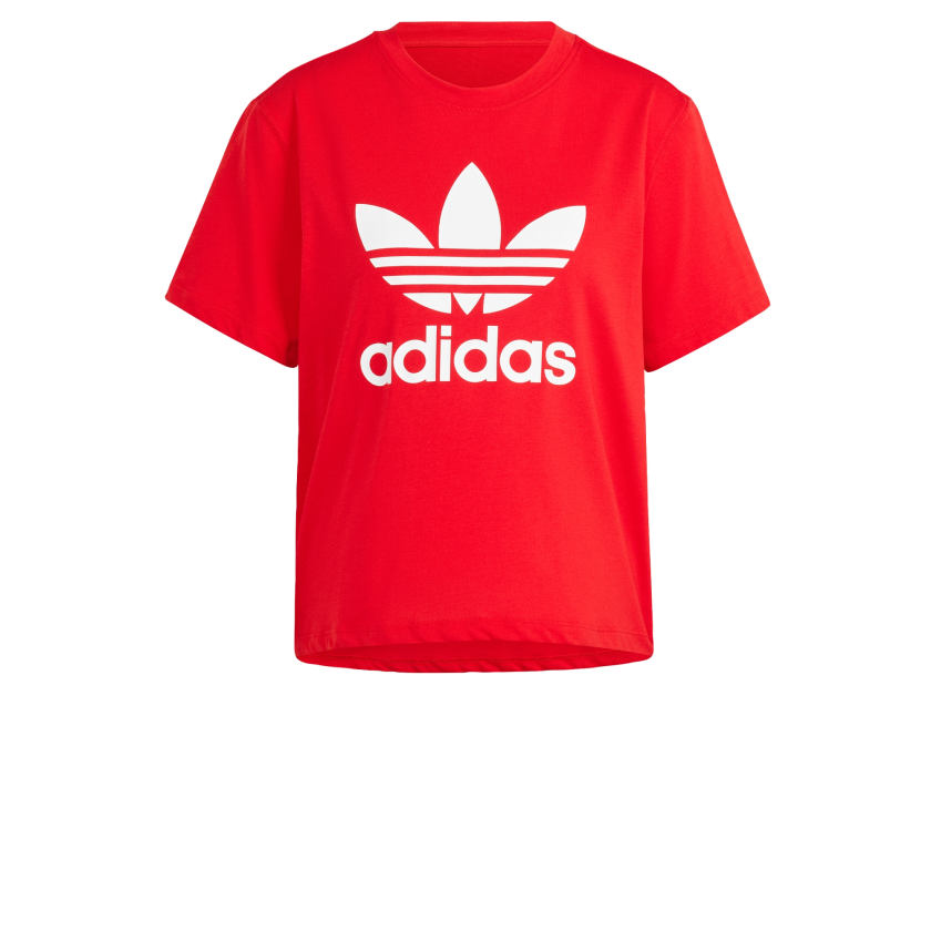 женская облегающая футболка adidas Adicolor Trefoil с принтом в виде трилистника