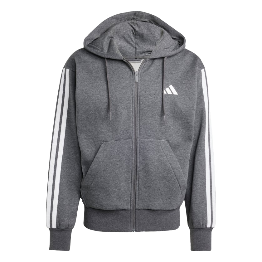 как выглядит adidas men Essentials 3-Stripes Fleece Hoodie фото