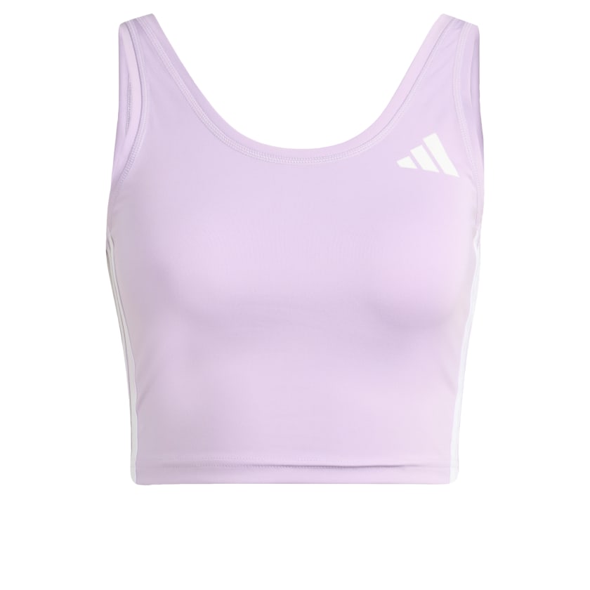 как выглядит adidas women Train Essentials 3-Stripes Crop Tank Top фото