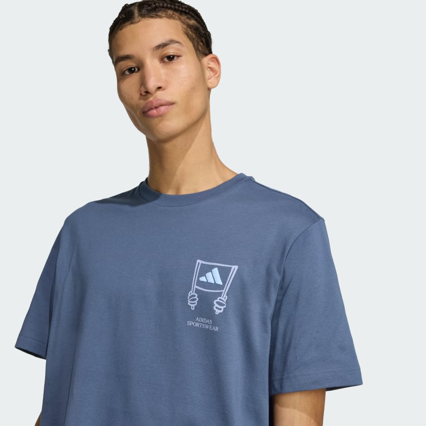 как выглядит adidas men Stadium Crowd Loose Graphic Tee фото